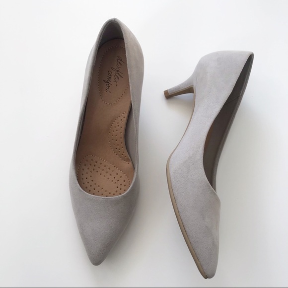 gray kitten heels